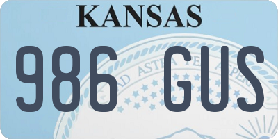 KS license plate 986GUS