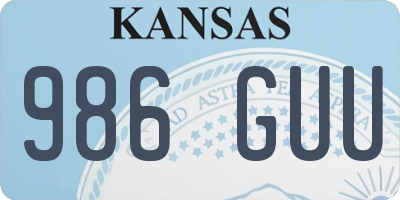 KS license plate 986GUU
