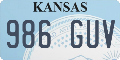 KS license plate 986GUV
