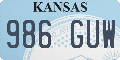 KS license plate 986GUW