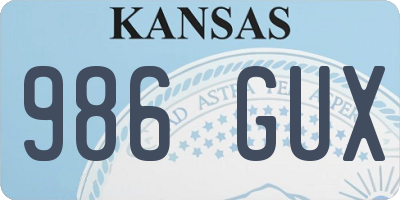 KS license plate 986GUX