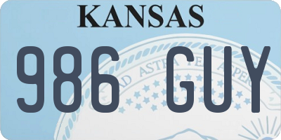 KS license plate 986GUY