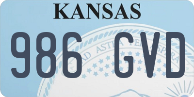 KS license plate 986GVD
