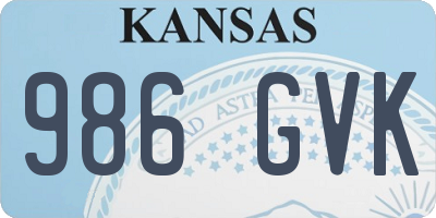 KS license plate 986GVK