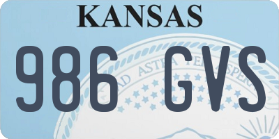 KS license plate 986GVS
