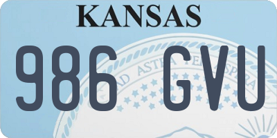 KS license plate 986GVU