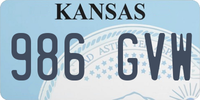 KS license plate 986GVW