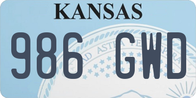 KS license plate 986GWD