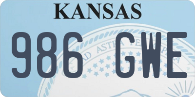KS license plate 986GWE