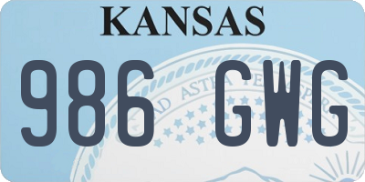 KS license plate 986GWG