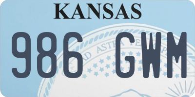 KS license plate 986GWM