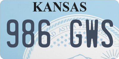 KS license plate 986GWS