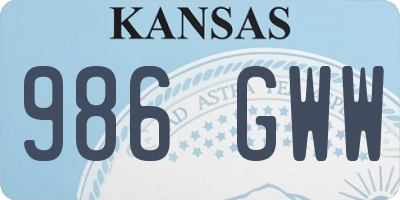 KS license plate 986GWW