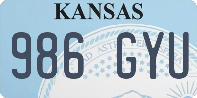 KS license plate 986GYU