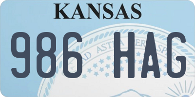 KS license plate 986HAG