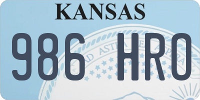KS license plate 986HRO