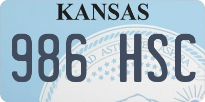 KS license plate 986HSC