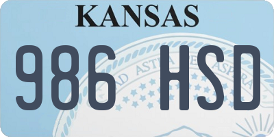 KS license plate 986HSD