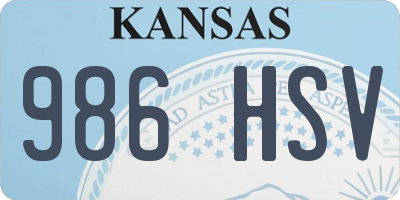 KS license plate 986HSV