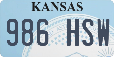 KS license plate 986HSW