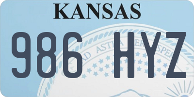 KS license plate 986HYZ