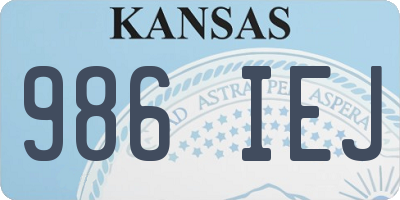 KS license plate 986IEJ