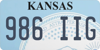 KS license plate 986IIG
