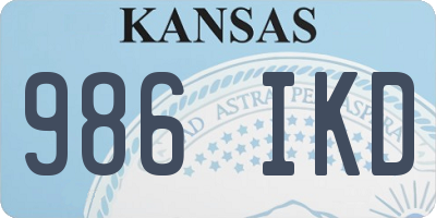 KS license plate 986IKD