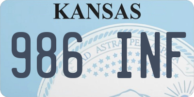 KS license plate 986INF
