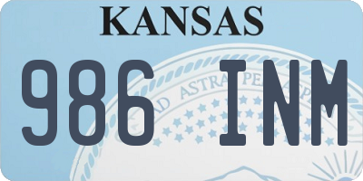 KS license plate 986INM