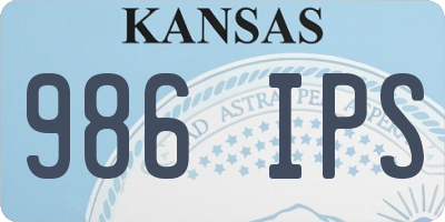 KS license plate 986IPS
