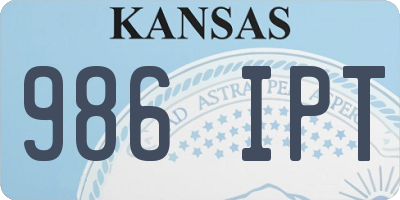KS license plate 986IPT