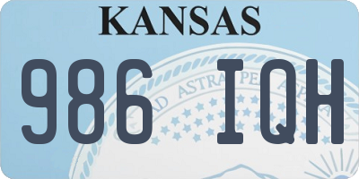 KS license plate 986IQH