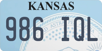 KS license plate 986IQL