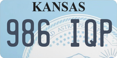 KS license plate 986IQP