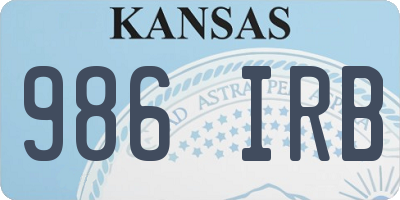 KS license plate 986IRB