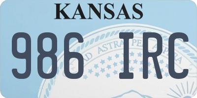 KS license plate 986IRC