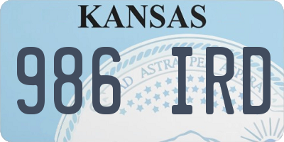 KS license plate 986IRD