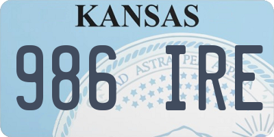 KS license plate 986IRE