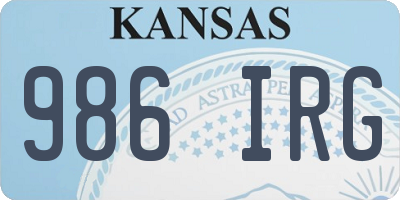 KS license plate 986IRG