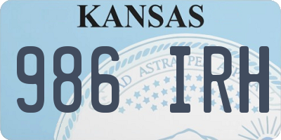 KS license plate 986IRH