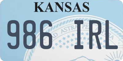 KS license plate 986IRL