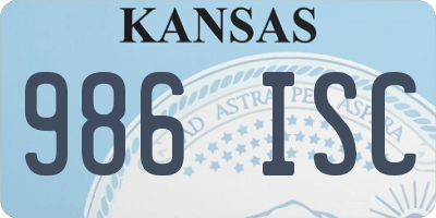 KS license plate 986ISC