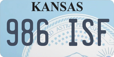 KS license plate 986ISF