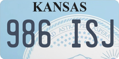 KS license plate 986ISJ