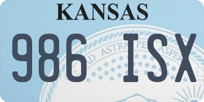 KS license plate 986ISX