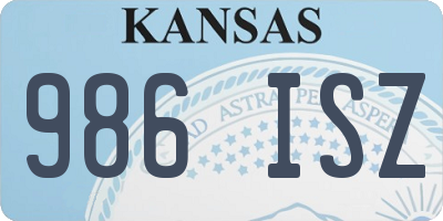 KS license plate 986ISZ