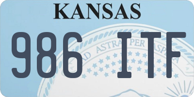 KS license plate 986ITF