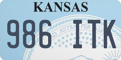 KS license plate 986ITK