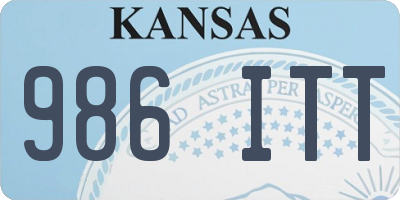 KS license plate 986ITT